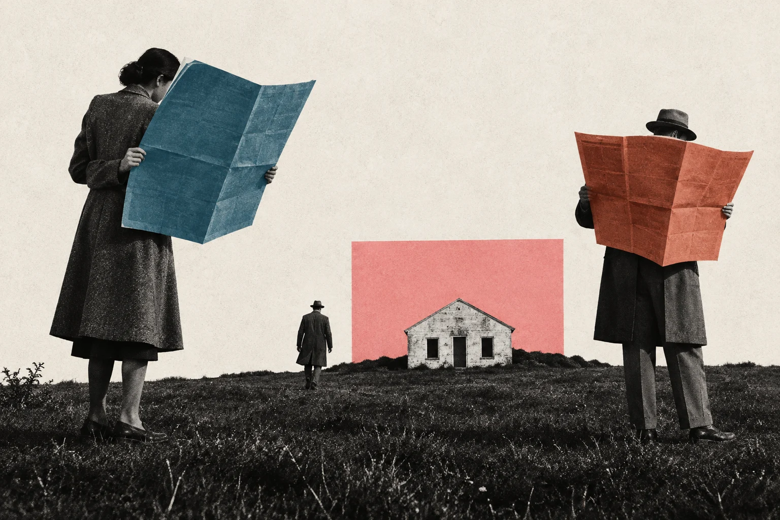 Colagem: uma cidade de edifícios emerge das páginas de um livro aberto.